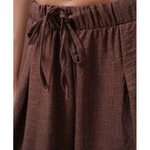 Düşük Bel Oversize Keten Pantolon