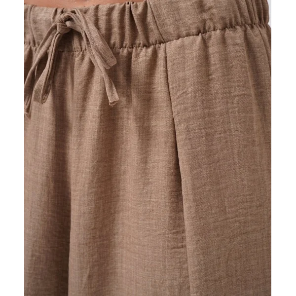 Düşük Bel Oversize Keten Pantolon