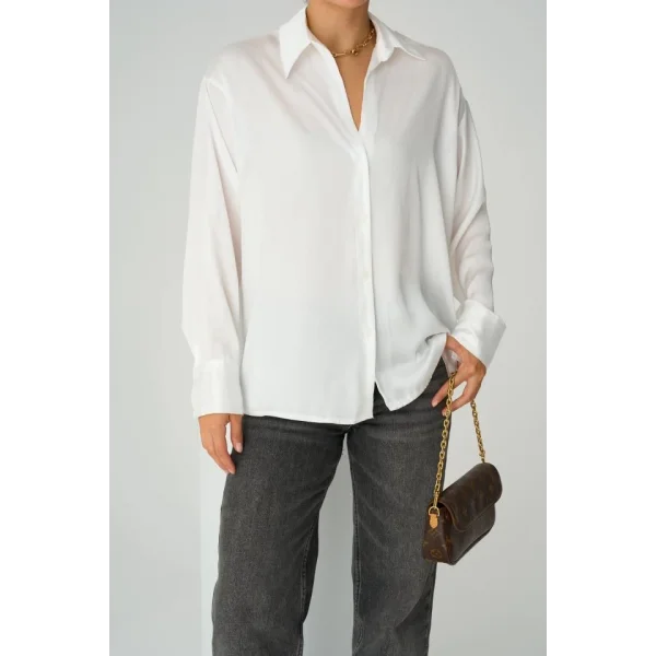 Düz aten Gömlek  Ekru