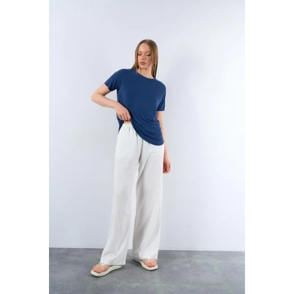 Düz Kısa Kollu Tshirt  acivert