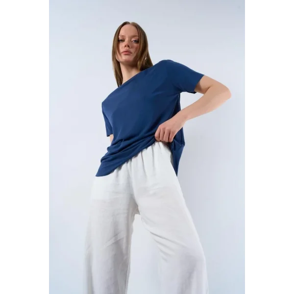 Düz Kısa Kollu Tshirt  acivert