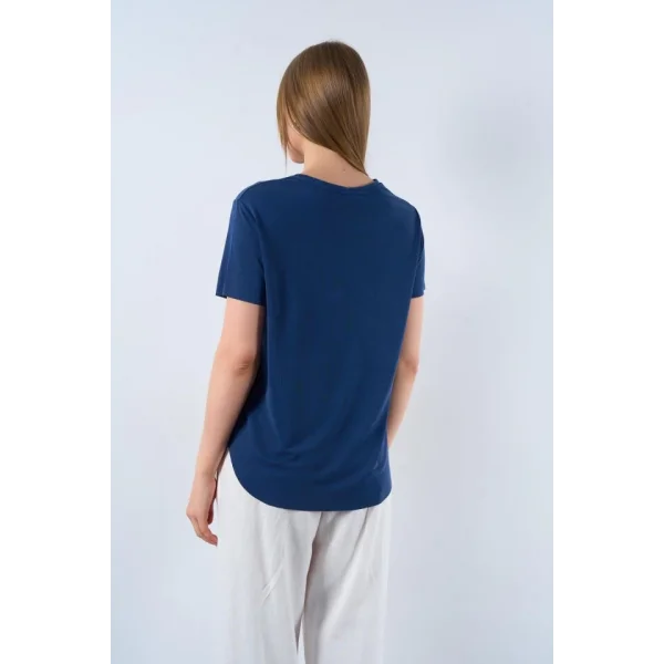 Düz Kısa Kollu Tshirt  acivert