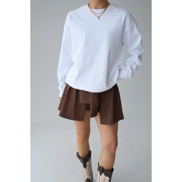 Düz SweatShirt - Beyaz