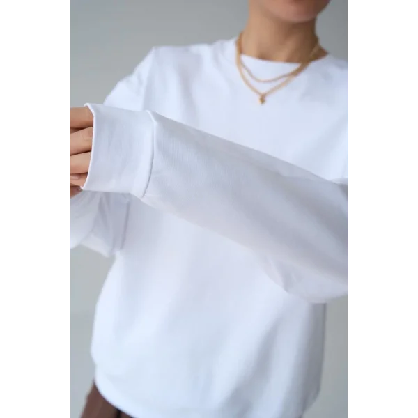 Düz SweatShirt - Beyaz