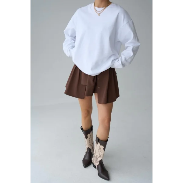 Düz SweatShirt - Beyaz