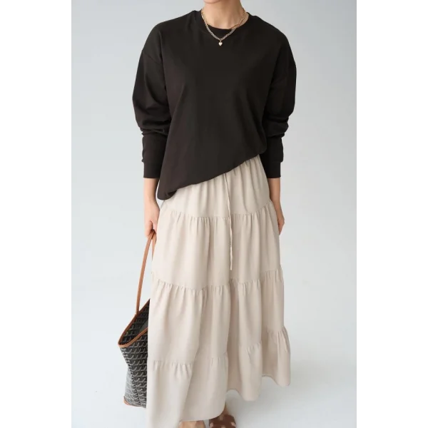 Düz SweatShirt - KAHVE