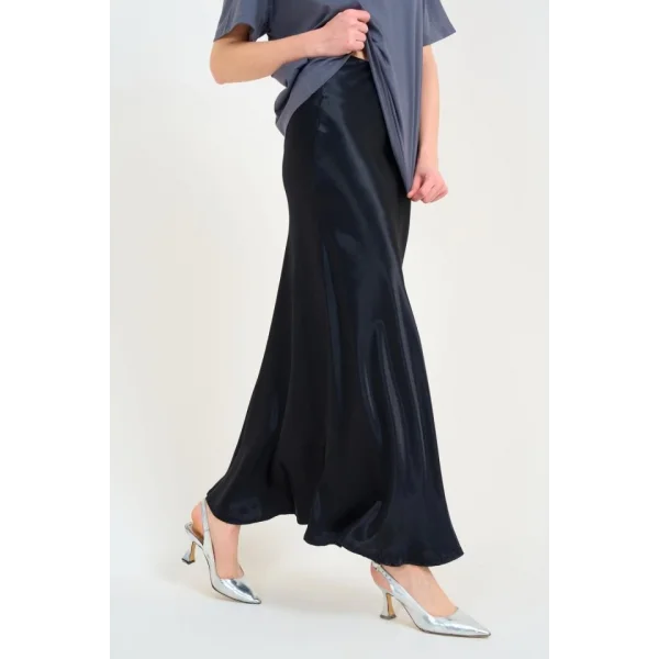 Düz Uzun aten Etek  iyah