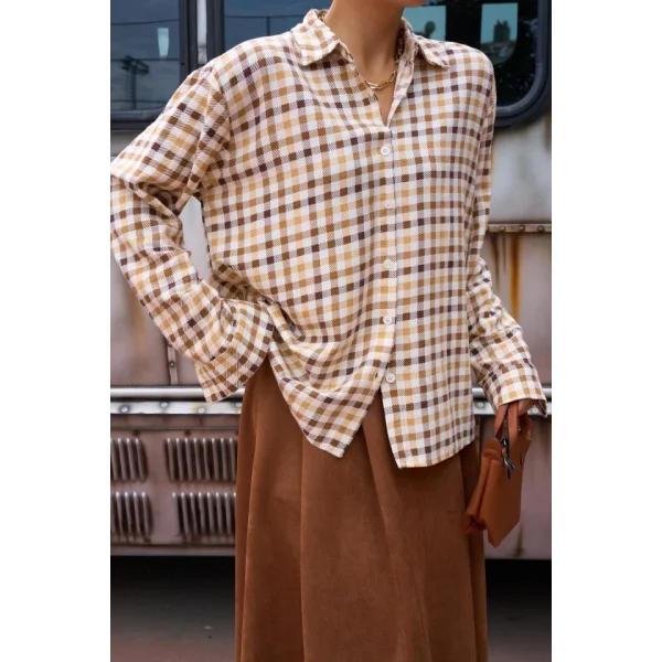 Ekoseli Gömlek  KAHVE