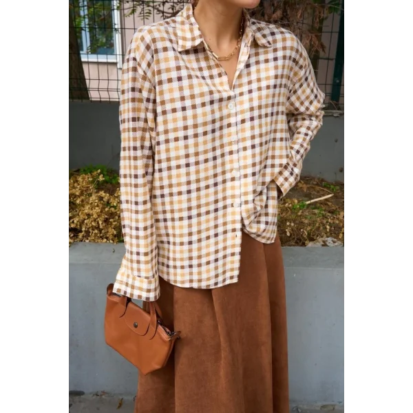 Ekoseli Gömlek  KAHVE