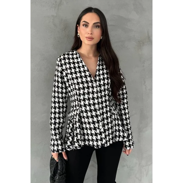 Ekru Arka Fiyonk Detaylı Ceket