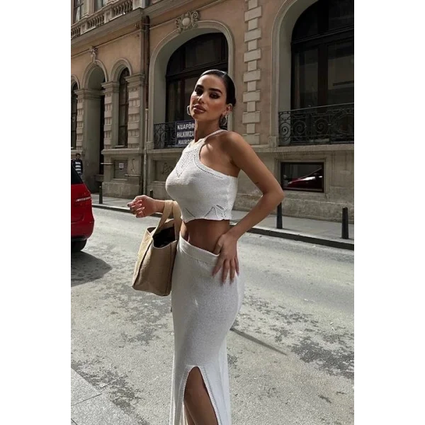 Elena Yırtmaç Detay Crop Takım 9834