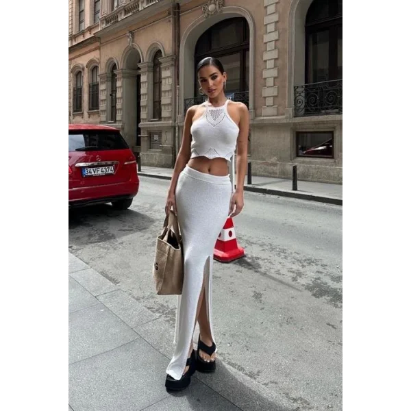 Elena Yırtmaç Detay Crop Takım 9834