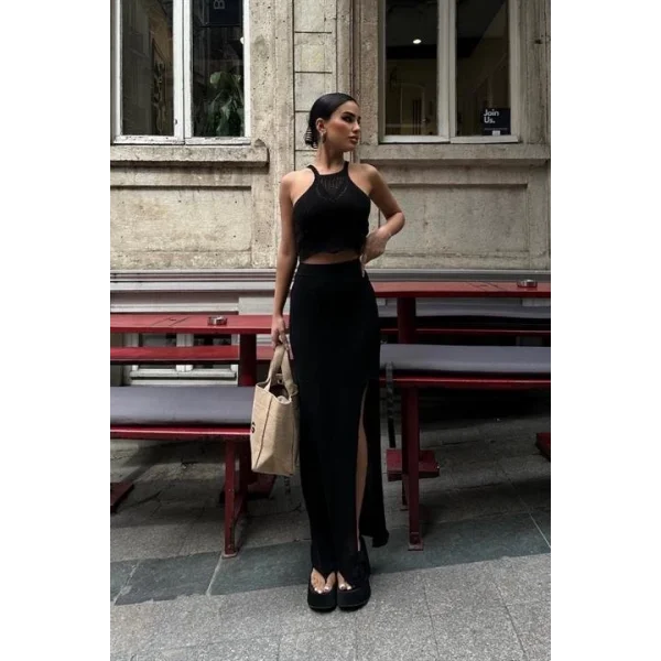 Elena Yırtmaç Detay Crop Takım 9834