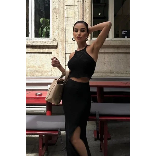 Elena Yırtmaç Detay Crop Takım 9834