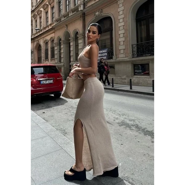 Elena Yırtmaç Detay Crop Takım 9834