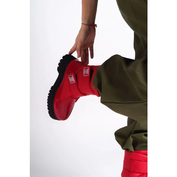 ELISA Cırt Cırtlı  Paraşüt Kumaş Rugan Kadın Bot RST - Kırmızı