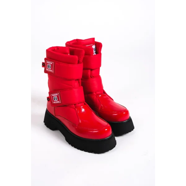 ELISA Cırt Cırtlı  Paraşüt Kumaş Rugan Kadın Bot RST - Kırmızı