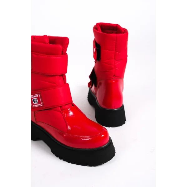 ELISA Cırt Cırtlı  Paraşüt Kumaş Rugan Kadın Bot RST - Kırmızı