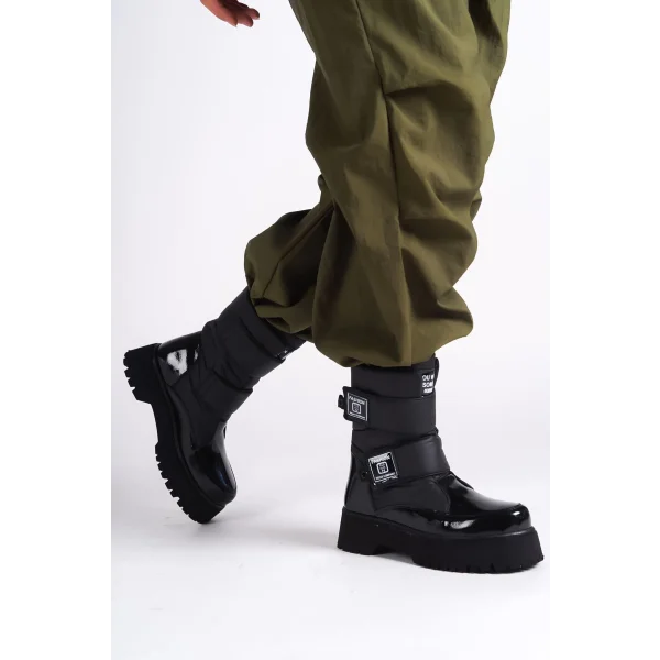 ELISA Cırt Cırtlı  Paraşüt Kumaş Rugan Kadın Bot RST - Siyah