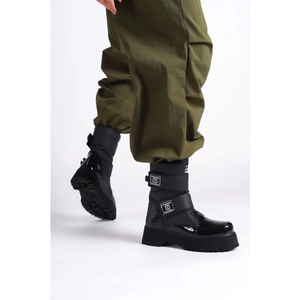 ELISA Cırt Cırtlı  Paraşüt Kumaş Rugan Kadın Bot RST - Siyah