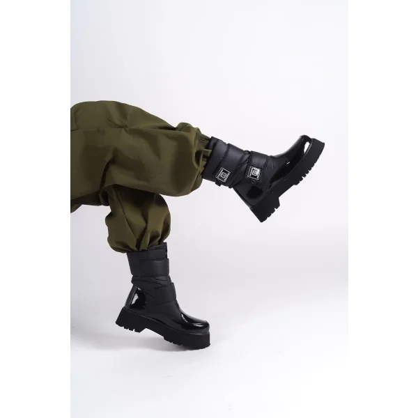 ELISA Cırt Cırtlı  Paraşüt Kumaş Rugan Kadın Bot RST - Siyah