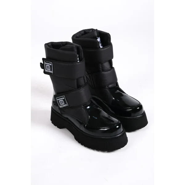 ELISA Cırt Cırtlı  Paraşüt Kumaş Rugan Kadın Bot RST - Siyah