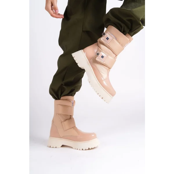 ELISA Cırt Cırtlı  Paraşüt Kumaş Rugan Kadın Bot RTT - Ten