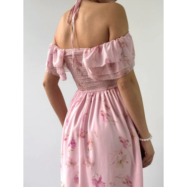 Elmi Çiçek Detaylı Elbise