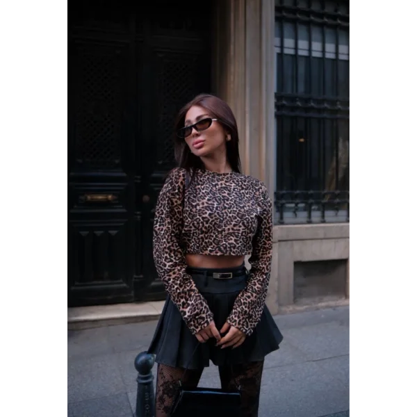 eopar Desenli Uzun Kollu Crop  eopar