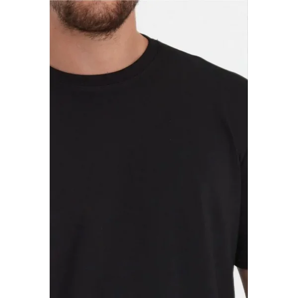 Erkek 24/1 Düz A Kalite Oversize T-shirt - Siyah