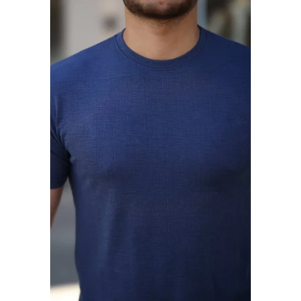 Erkek Ağaç Kabuğu Desenli Kısa Kollu T-shirt