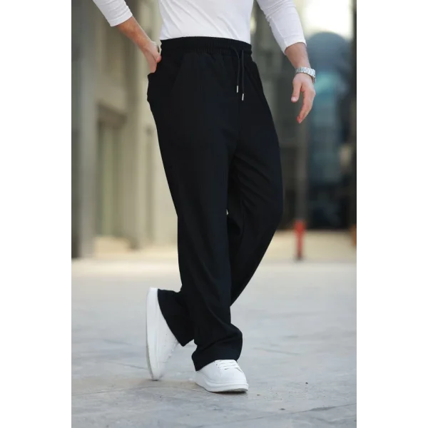 Erkek Bağcıklı Pileli Baggy Pantolon