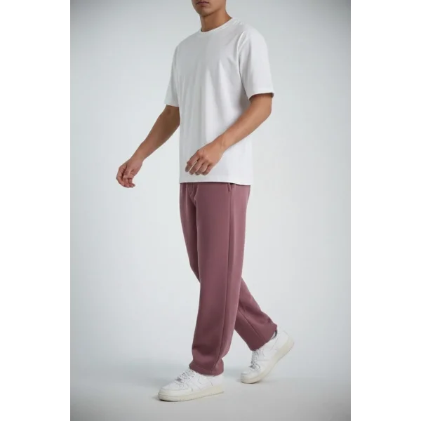 Erkek Baggy Alt Eşofman - Gül Kurusu