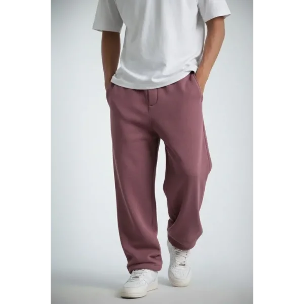 Erkek Baggy Alt Eşofman - Gül Kurusu