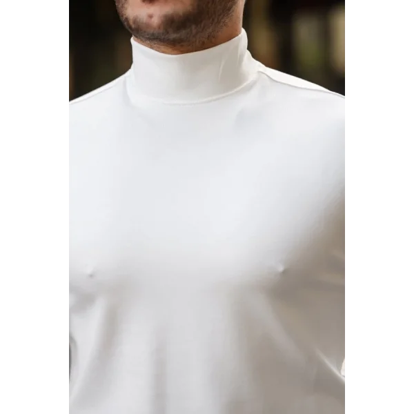 Erkek Balıkçı Yaka Modal Kumaş Esnek Kazak