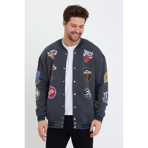 Erkek Baskılı Kolej Ceket - Lacivert