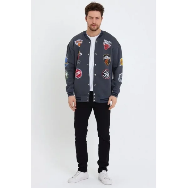 Erkek Baskılı Kolej Ceket - Lacivert
