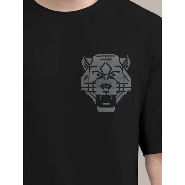 Erkek Baskılı Oversize T-shirt - Siyah