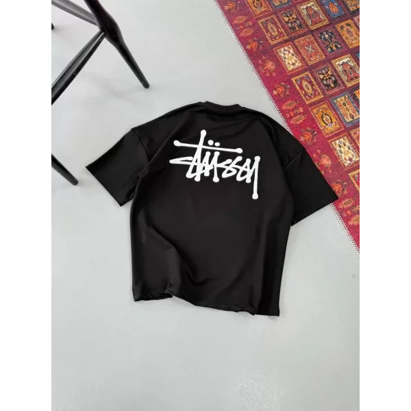 Erkek Baskılı Oversize T-shirt - Siyah