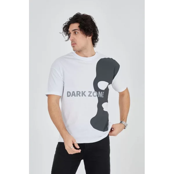 Erkek Baskılı T-Shirt - Beyaz