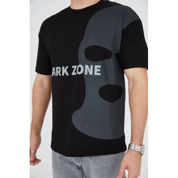 Erkek Baskılı T-Shirt - Siyah