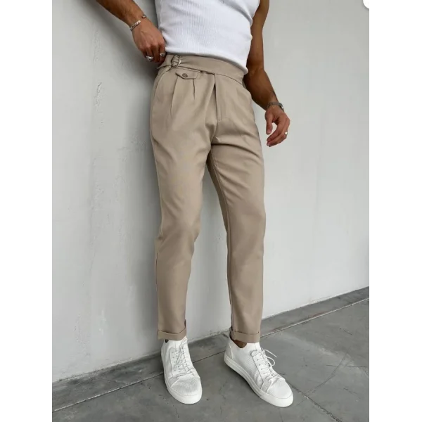 Erkek Bel Toka Detaylı Pileli Pantolon