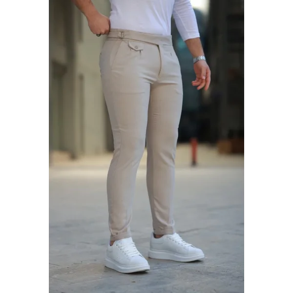 Erkek Bel Toka Detaylı Pileli Pantolon