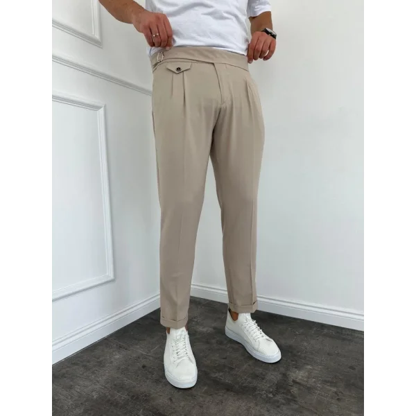 Erkek Bel Toka Detaylı Pileli Pantolon