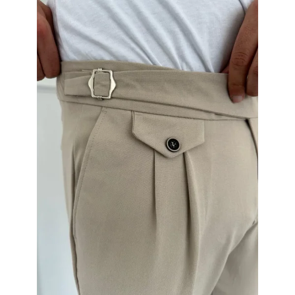 Erkek Bel Toka Detaylı Pileli Pantolon