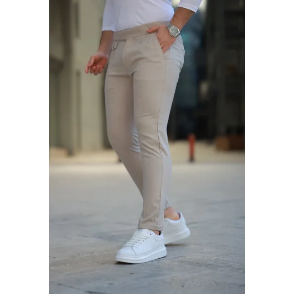 Erkek Bel Toka Detaylı Pileli Pantolon