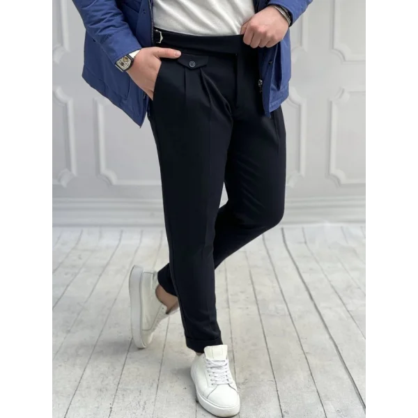 Erkek Bel Toka Detaylı Pileli Pantolon