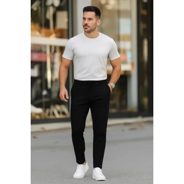 Erkek Beli Bağcıklı Jogger Pantolon