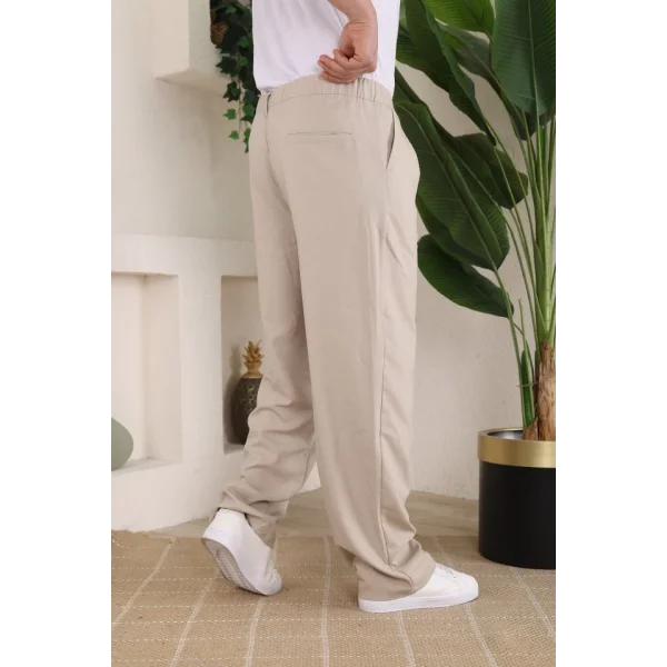 Erkek Beli Lastikli Pileli Baggy Pantolon