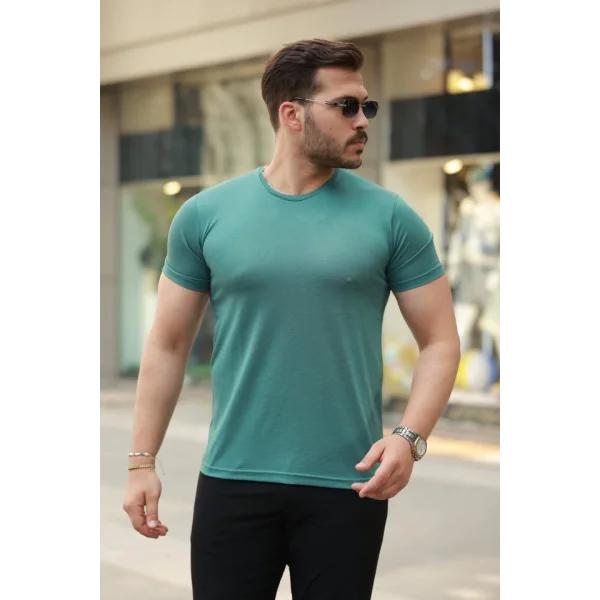 Erkek Bisiklet Yaka Basic Kısa Kollu Tişört